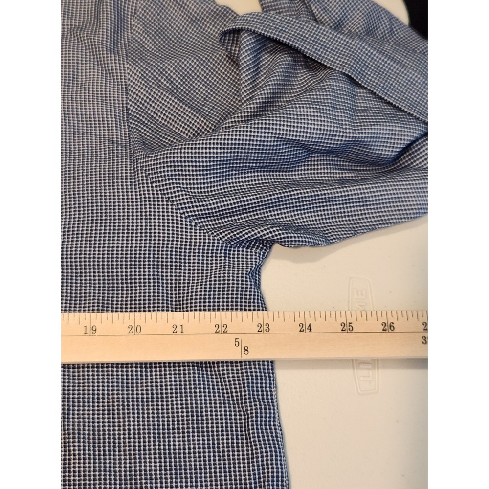 Nikki Vintage Gingham Embroidered Button Down Shirt Blue White Floral Size 16 - Picture 7 of 7